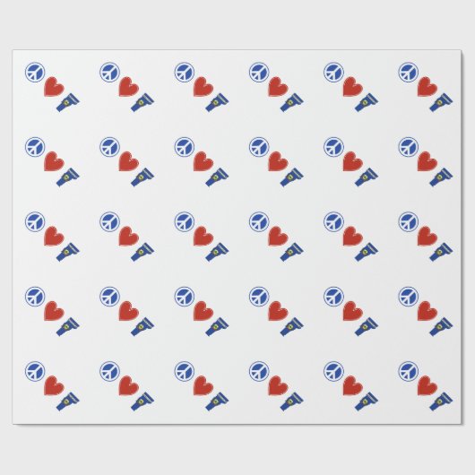 Peace Heart Vermont Wrapping Paper Cadeaupapier (Vlak)