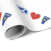 Peace Heart Vermont Wrapping Paper Cadeaupapier (Rol Hoek)