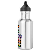 Peace Hearts Rainbow Pattern Waterfles (Rechts)