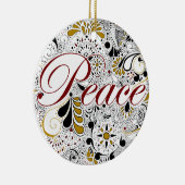 Peace Henna Design Keramisch Ornament (Rechts)