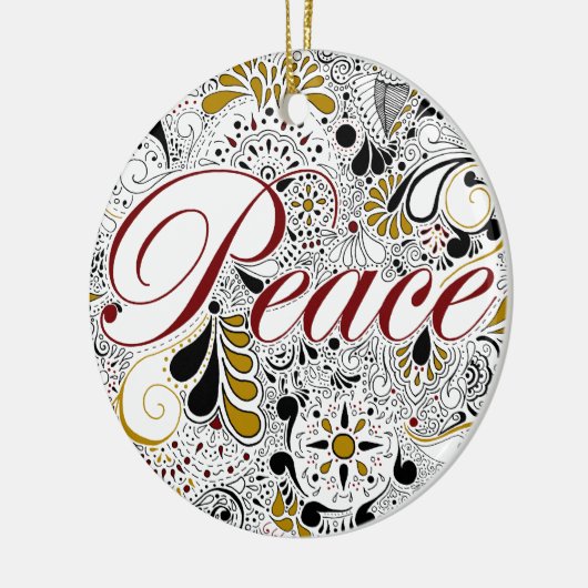 Peace Henna Design Keramisch Ornament (Links)