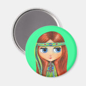 Peace Hippie Doll Magnet (Voorkant / Achterkant)