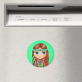 Peace Hippie Doll Magnet (Insitu (Vaatwasser))
