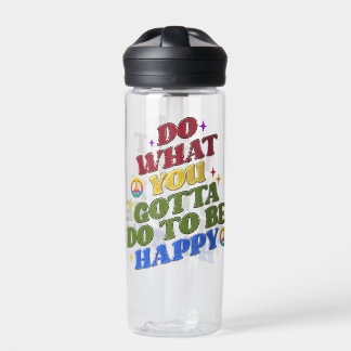 Peace Hippie Gelukkig Aanmoediging Positiviteit Waterfles