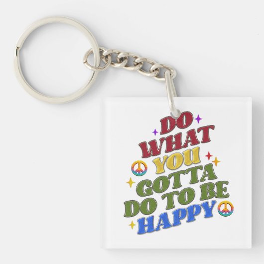 Peace Hippie Geluksbevordering Positiviteit Sleutelhanger (voorkant)