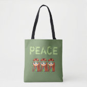Peace Hippie Girl Chick in Green Headband 1960 Tote Bag (Voorkant)