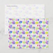 Peace Hippie Groovy Peace Sign Flowers Patroon Briefkaart (Voorkant / Achterkant)