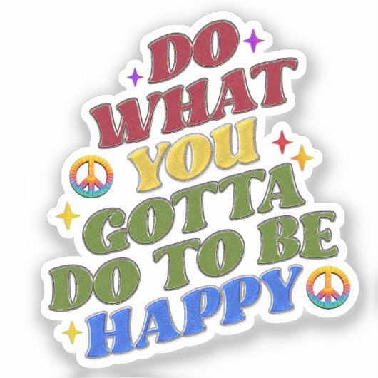 Peace Hippie Happy Encouragement Positivity  Sticker (Voorkant)