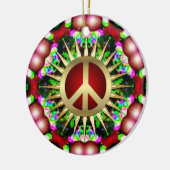 Peace Hippie Hexagon keramische keramiek Keramisch Ornament (Links)