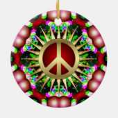 Peace Hippie Hexagon keramische keramiek Keramisch Ornament (Achterkant)