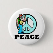 Peace Hippie Ronde Button 5,7 Cm (Voorkant)