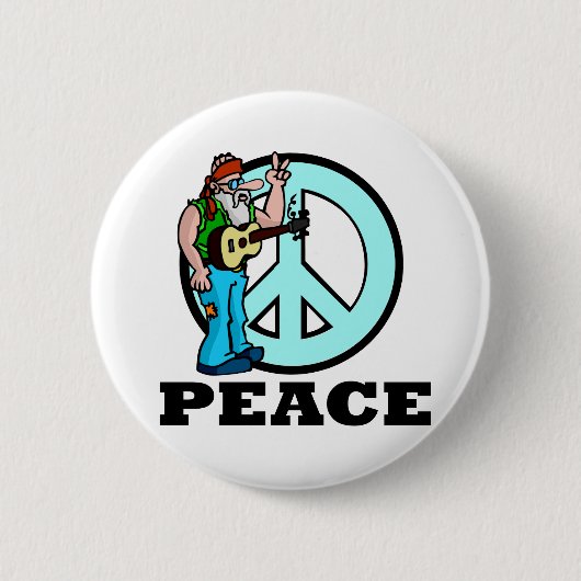 Peace Hippie Ronde Button 5,7 Cm (Voorkant)