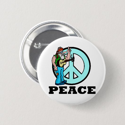 Peace Hippie Ronde Button 5,7 Cm (Voorkant /achterkant)