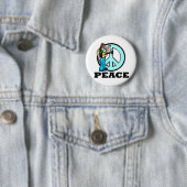 Peace Hippie Ronde Button 5,7 Cm (In situ)