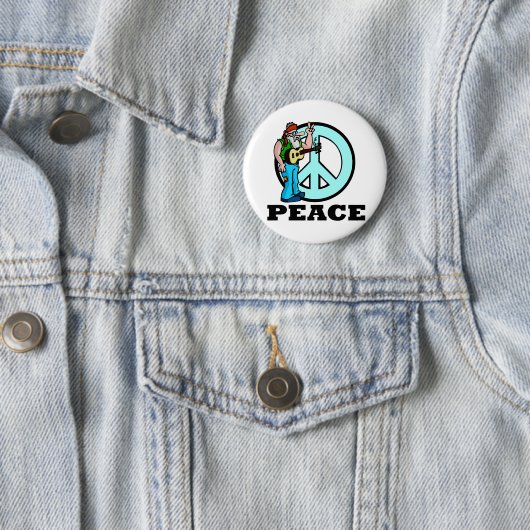 Peace Hippie Ronde Button 5,7 Cm (In situ)