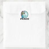 Peace Hippie Ronde Sticker (Tas)