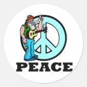 Peace Hippie Ronde Sticker (Voorkant)