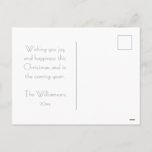 Peace Holiday-foto Eenvoudige kerstkaart Feestdagenkaart (Achterkant)