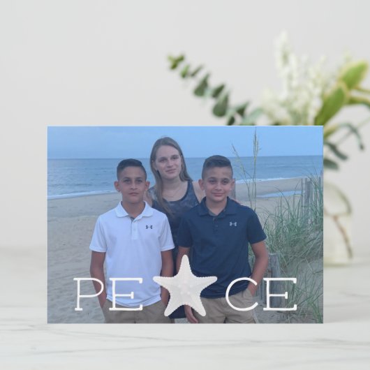 Peace Holiday Foto Kerst Kaart (Staand voorkant)