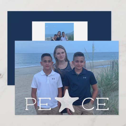 Peace Holiday Foto Kerst Kaart (Voorkant / Achterkant)