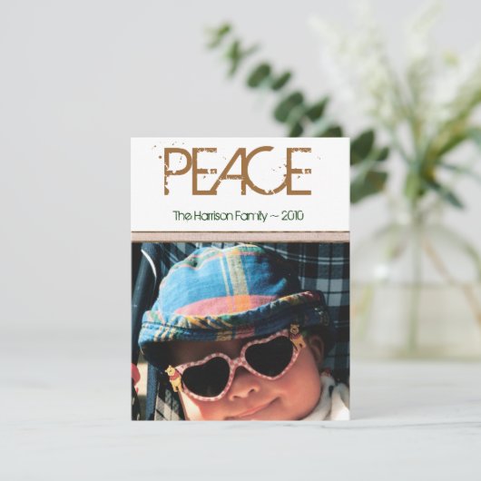 Peace Holiday-fotokaart Feestdagenkaart (Staand voorkant)