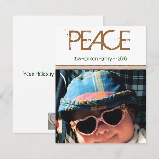 Peace Holiday-fotokaart Feestdagenkaart (Voorkant / Achterkant)