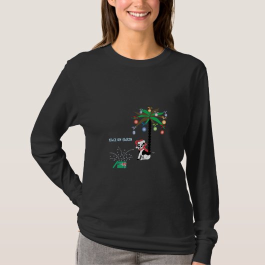 Peace Holiday Greeting, Palm, Modern T-shirt (Voorkant)