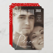 Peace Holiday heeft uw selfie en zeer vrolijk Feestdagenkaart (Voorkant / Achterkant)