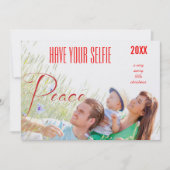 Peace Holiday heeft uw selfie en zeer vrolijk Feestdagenkaart (Voorkant)