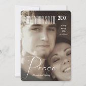 Peace Holiday heeft uw selfie en zeer vrolijk Feestdagenkaart (Voorkant)