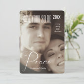 Peace Holiday heeft uw selfie en zeer vrolijk Feestdagenkaart (Staand voorkant)