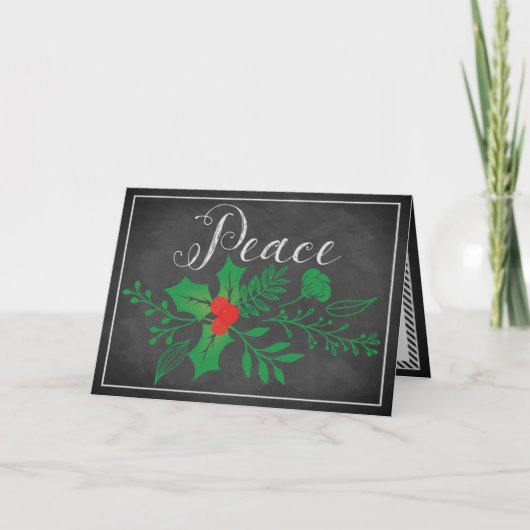Peace Holiday Kaart | Faux-alkboard (Voorkant)