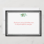 Peace Holiday Kaart | Faux Chalkboard, Holly (Achterkant)