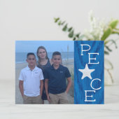 Peace Holiday Photo Collage Christmas Kaart (Staand voorkant)
