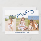 Peace Holiday Photo Collage Holiday Card Feestdagenkaart (Voorkant)