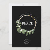Peace Holiday Wreath Corporate Logo Business Feestdagenkaart (Voorkant)