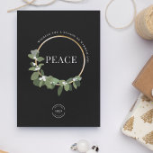 Peace Holiday Wreath Corporate Logo Business Feestdagenkaart