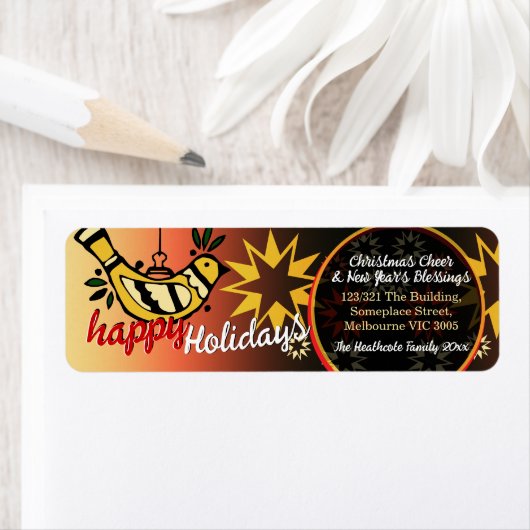 Peace Holidays Stars Greetings Etiket (Insitu)