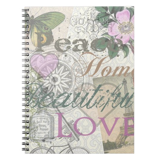  Peace Home Beauful Love Designer Collage Notitieboek (Voorkant)
