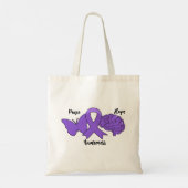 PEACE HOPE-bewustzijn Paarse linthersenen Tote Bag (Achterkant)