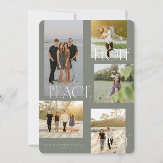 Peace Hope Joy Christmas Kaart (Voorkant)