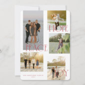 Peace Hope Joy Christmas Kaart (Voorkant)