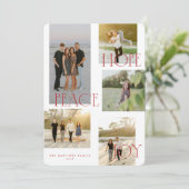 Peace Hope Joy Christmas Kaart (Staand voorkant)