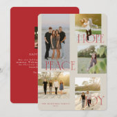 Peace Hope Joy Christmas Kaart (Voorkant / Achterkant)