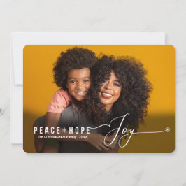 Peace Hope Joy-kerstfoto Feestdagenkaart
