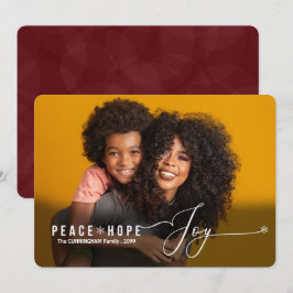 Peace Hope Joy-kerstfoto Feestdagenkaart