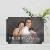 Peace Hope Joy kerstfoto Naam Holiday Kaart (Staand voorkant)