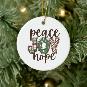 Peace Hope Joy-kerstornament Gift Idee Keramisch Ornament