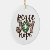 Peace Hope Joy-kerstornament Gift Idee Keramisch Ornament (Rechts)