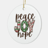 Peace Hope Joy-kerstornament Gift Idee Keramisch Ornament (Links)